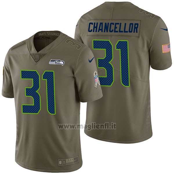 Maglia NFL Limited Seattle Seahawks 31 Kam Chancellor 2017 Salute To Service Verde